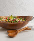 Фото #7 товара Nambe Braid 20" 3 piece Wood Salad Bowl with Servers