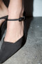 High-heel mules with instep strap