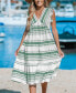 Фото #2 товара Women's Boho Striped V-Neck Flutter Sleeve Midi Beach Dress