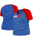 Women's Royal Chicago Cubs Plus Size Space Dye Raglan V-Neck T-shirt