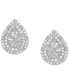 ფოტო #3 პროდუქტის Diamond Pear Cluster Stud Earrings (1/4 ct. t.w.) in Sterling Silver