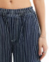 COLLUSION pull on cargo trouser in blue stripe