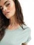 Фото #3 товара ONLY short sleeve crew neck top in sage green