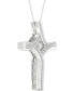 ფოტო #2 პროდუქტის Twinkling Diamond Star Diamond Cross 18' Pendant Necklace (1/5 ct. t.w.) in 10k White Gold