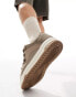 Bershka chunky low top trainer in brown