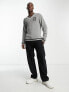 Фото #3 товара Hollister varsity monogram logo v-neck knit jumper in grey