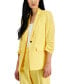 ფოტო #1 პროდუქტის Women's Linen-Blend, One-Button Scrunch Sleeve Blazer