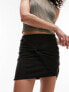 Фото #1 товара Topshop knotted mesh mini skirt in black
