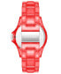 ფოტო #3 პროდუქტის Women's Analog Transparent Red Plastic with Rainbow Crystal Bracelet Watch, 40mm