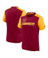 ფოტო #1 პროდუქტის Men's Heathered Burgundy, Heathered Gold Washington Commanders Color Block Team Name T-shirt