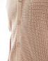 Bershka button through knitted shirt in sand