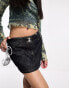 Фото #2 товара COLLUSION Y2K slub denim mini skirt in indigo