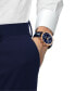 ფოტო #5 პროდუქტის Men's Swiss Chronograph XL Classic Blue Leather Strap Watch 45mm