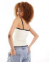 Фото #4 товара Lioness contrast trim bow detail cami top in white