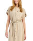 Women's Band-Collar Split-Hem Shirtdress