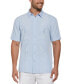ფოტო #1 პროდუქტის Men's Short Sleeve Button Front Floral Embroidered Panel Shirt