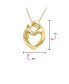 ფოტო #4 პროდუქტის Family Parent New Mother Mom Loving Son Child Daughter Heart Shaped Pendant Necklace For Women Yellow Gold Plated .925 Sterling Silver