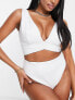 Фото #1 товара ASOS DESIGN Fuller Bust mix and match deep band ruched crop bikini top in white