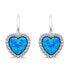 Charming silver earrings with synthetic opals EA395WB