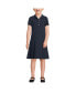 ფოტო #3 პროდუქტის Big Girls Short Sleeve Mesh Pleated Polo Dress