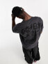 ASOS DESIGN oversized t-shirt in washed black with Tokyo tiger front & back print
