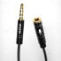 Фото #4 товара Przedłużacz przewód AUX do słuchawek z mikrofonem 3,5 mm mini jack 4 polowy black