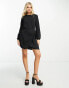 Фото #6 товара New Look wrap mini dress in black