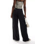 Фото #3 товара Pimkie side pleat wide leg trousers in black