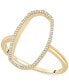 ფოტო #1 პროდუქტის Diamond Open Oval Frame Ring (1/10 ct. t.w.) in 14k Gold or 14k White Gold, Created for Macy's