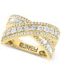 ფოტო #1 პროდუქტის EFFY® Diamond Round & Baguette Crossover Statement Ring in White Gold (3/4 ct. t.w.) (Also available in 14k Gold)