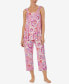 ფოტო #1 პროდუქტის Women's Sleeveless Top and Cropped Pants 2-Pc. Pajama Set
