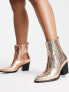 Фото #3 товара Glamorous Wide Fit western ankle boots in bronze exclusive to ASOS