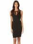 Фото #2 товара BCBGeneration Women's Faux Wrap Mesh Inset Cocktail Dress Black S