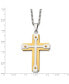 Фото #3 товара Chisel brushed Yellow IP-plated Cross Pendant Box Chain Necklace
