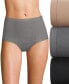 Трусы женские Hanes для умеренных дней 3 шт. 40FDM3 Pecan, Grey, Black, 10 - фото #1