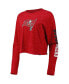 ფოტო #3 პროდუქტის Women's Red Tampa Bay Buccaneers Crop Long Sleeve T-shirt