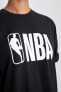 Фото #5 товара Fit Nba Wordmark Oversize Fit Bisiklet Yaka Baskılı Kısa Kollu Tişört