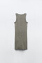 Фото #7 товара Платье из ткани с эффектом потертости в рубчик ZARA