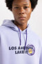 Фото #10 товара Fit Nba Los Angeles Lakers Boxy Fit Kapüşonlu Kalın Sweatshirt A7283ax23au