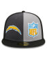 ფოტო #3 პროდუქტის Men's Gray, Black Los Angeles Chargers 2023 Sideline 59FIFTY Fitted Hat