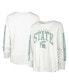 Women's White Distressed Michigan State Spartans Statement SOA 3-Hit Long Sleeve T-shirt