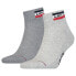Фото #1 товара LEVI´S UNDERWEAR Mid Cut Sportswear Logo Quarter short socks 2 pairs