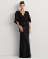ფოტო #1 პროდუქტის Women's Twist-Front Cape-Overlay Gown