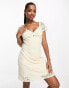 Фото #1 товара Vero Moda knot front lace mini dress in cream