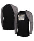 ფოტო #1 პროდუქტის Men's Black Las Vegas Raiders Throwback Raglan Long Sleeve T-shirt