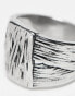 Фото #2 товара ASOS DESIGN waterproof stainless steel ring with gothic texture detail in silver tone