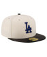 Фото #3 товара Men's Cream Los Angeles Dodgers Game Night Leather Visor 59fifty Fitted Hat