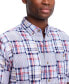 Men's Short Sleeve Cotton Shirt with Ticking Stripe