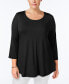 Plus Size Scoopneck Top, Created for Macy's 0X - фото #1