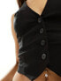 ASOS DESIGN fitted plunge waistcoat in black